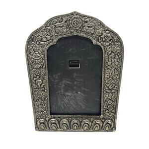 Vintage 70s YAK Phe Ornate Metal Picture Frame Easel Back 3x5 Decor